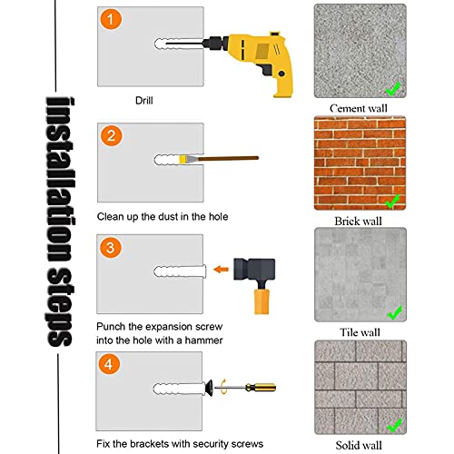 Support d'étagère vintage industriel en L équerre murale x2