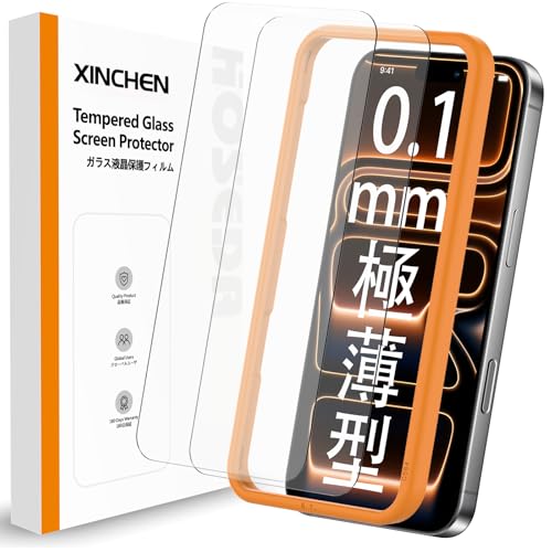 y0.1mm ^zXINCHEN KXtB iPhone 17 Pro Max p KXʕیtB [yʉ/x^b`/ߗ/wh~] iACtH17 v }bNX pj