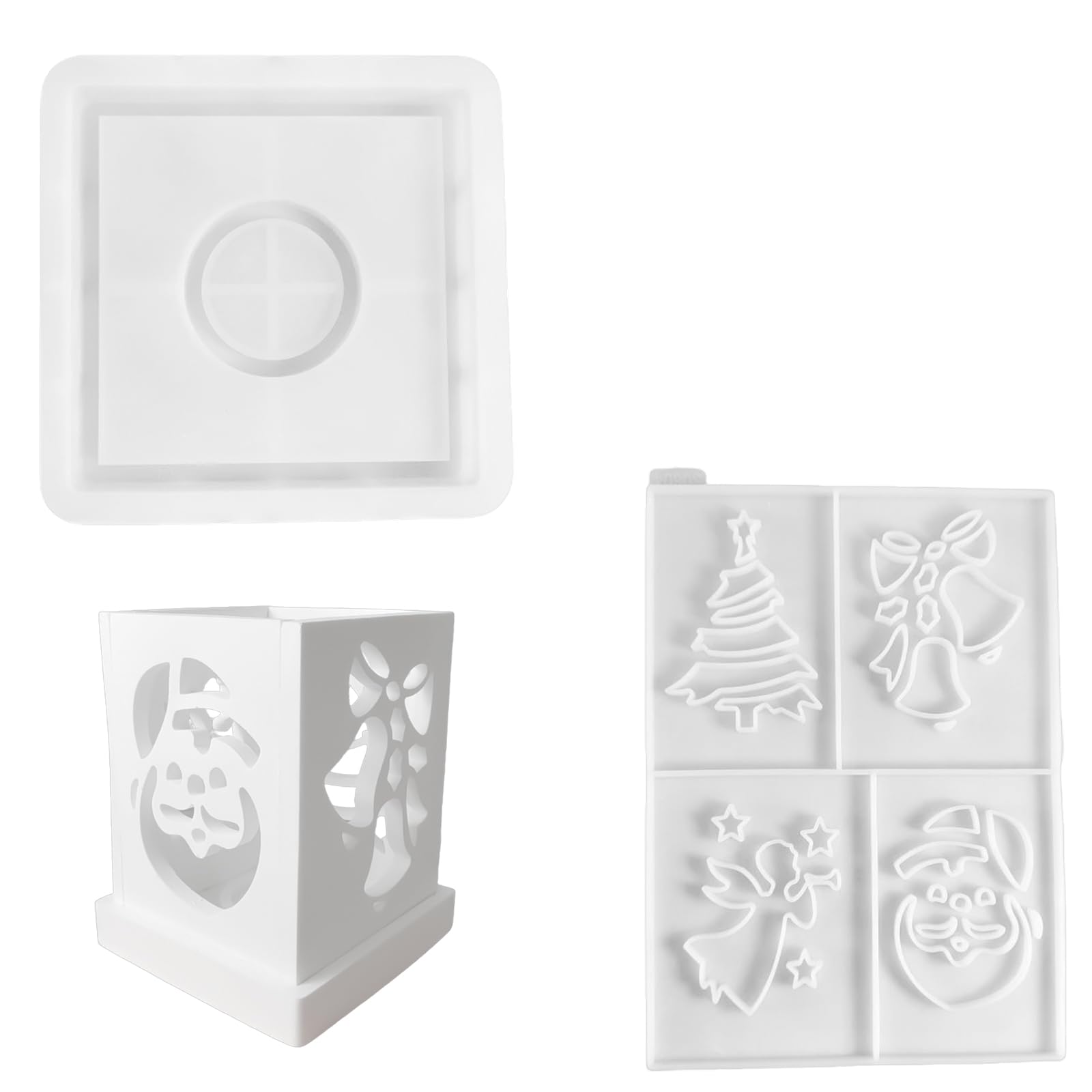 Moule en silicone multi-usages en forme de maison - Moules en silicone pour décoration en plâtre - Moule détaillé 3D pour maison de Noël - Moule de décoration de mariage