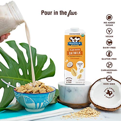 Mooala - Organic Coconut Oatmilk, Unsweetened 32oz (Pack of 6) - Shelf-Stable, Non-Dairy, Gluten-Free, Vegan & Plant-Based Beverage with No Added Sugar - Thumbnail 5