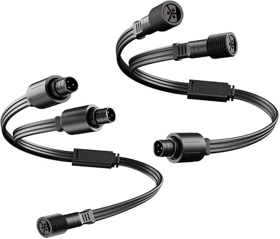 Y-Splitter for eufy Permanent Outdoor Lights E22 and T8L02, IP65 Waterproof 1 Male to 2 Female Connector, 22AWG Copper Extension Cable for Holiday Decorations(A)