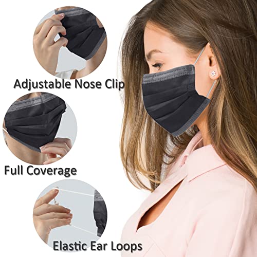 Disposable Face Mask Breathable 3 Ply Safety Masks Protective Mouth Face Cover For Adults Adults Gray Disposable Mask With Elastic Ear Loop #TOP1