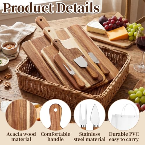 Set 8 tablas de cortar madera acacia rectangulares miniatura 3