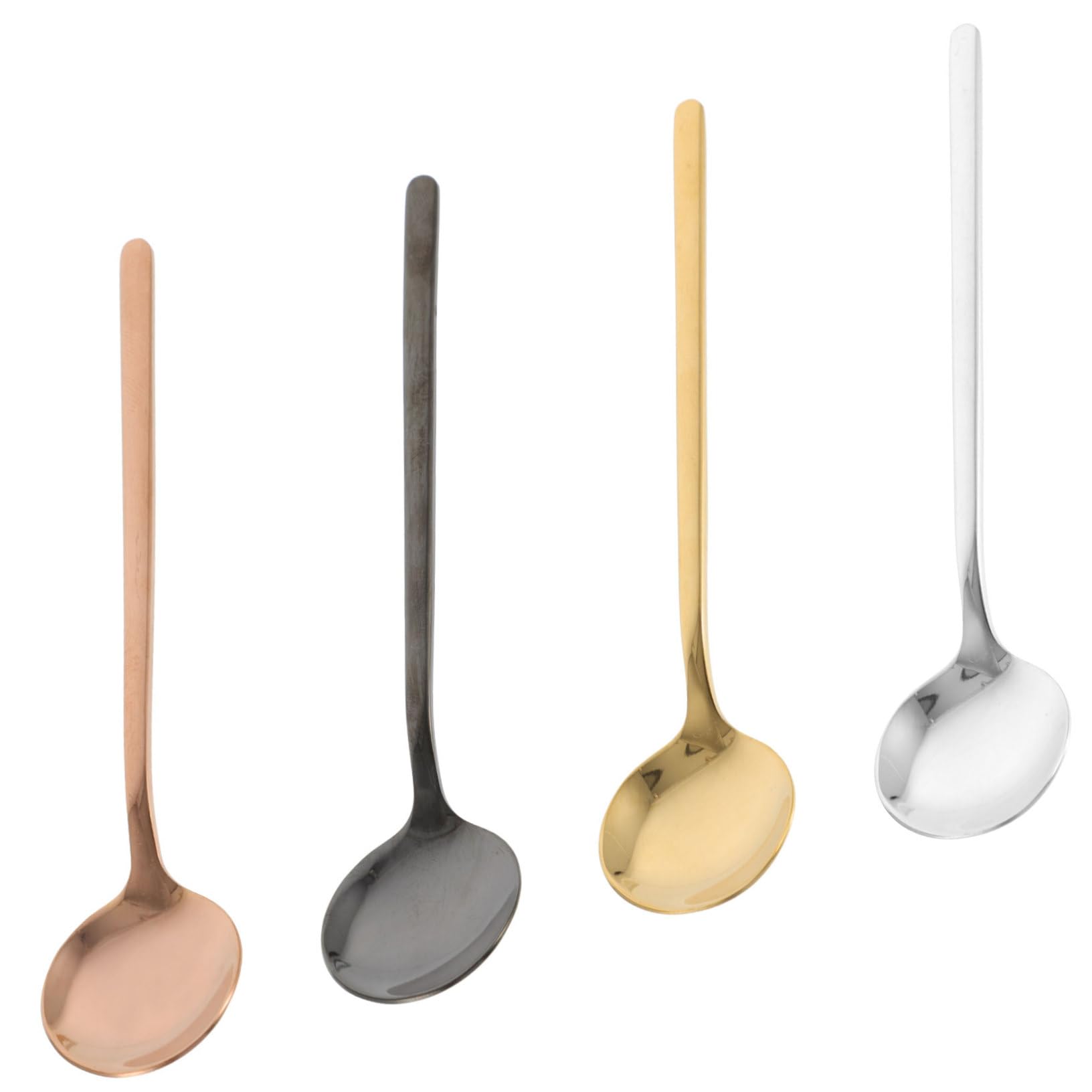ABOOFAN 4pcs Coffee Spoons Elegant Dessert and Soup Spoons Creative Stirring Utensils and Classic Finish for Home and Kitchen Use