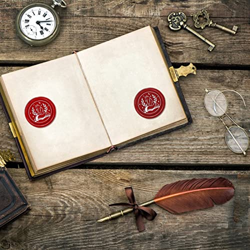 CRASPIRE Fox Wax Seal Stamp Book Sealing Wax Stamp 30mm/1.18inch Removable Brass Head Sealing Stamp with Wooden Handle for Invitations Cards Gift Wrap - Image 4