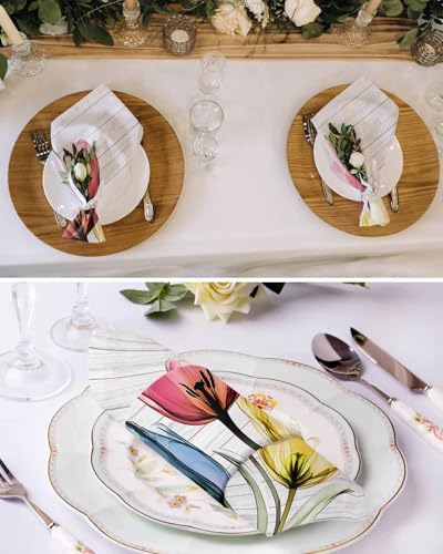 Servilletas de Tela Set de 4 Color Pastoral Tulipán Lavables miniatura 3