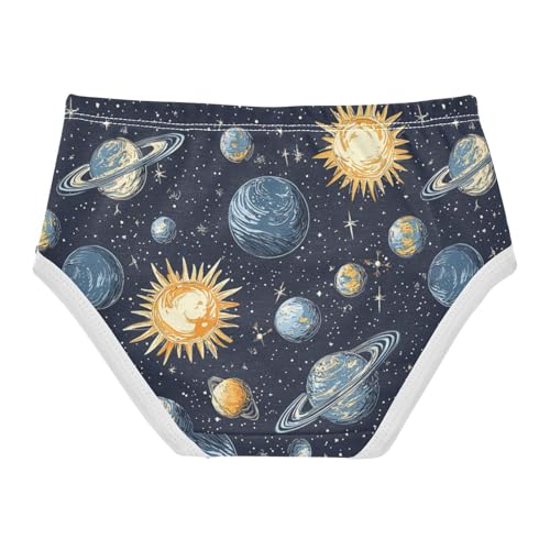 ZZKKO Planets Universe Girls Underwear Toddler Panties for Girls Comfort Brief Size 2T-8Y2
