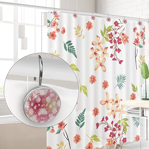 Crochets de rideau de douche en verre cristal blanc