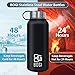 BOGI Insulated Water Bottle 32 oz, Double Wall Vacuum Stainless Steel Water Bottle with Straw and 3 Lids, Sweat-Proof Wide Mouth Metal Water Bottle Keeps Hot or Cold for Sports Gym Office (Black)