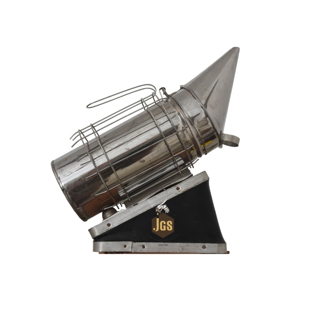 JGS Stainless Steel with Heat Shield Protection Honey Bee Smoker | Essential Tool for Beekeepers | Helps Protect Beekeeper from Stings - Image 3 thumbnail