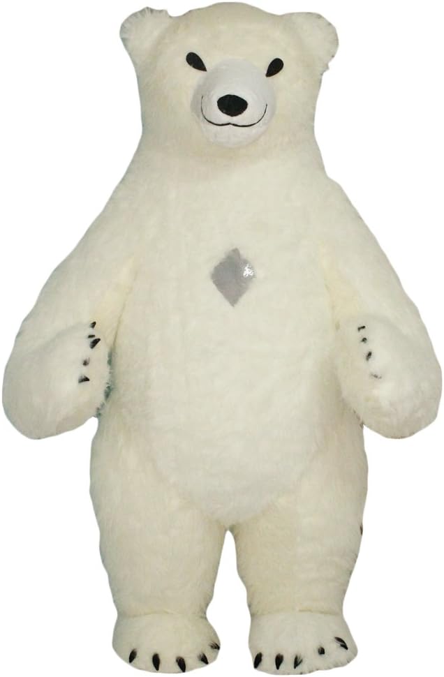 Inflatable Polar Bear Mascot Costume Soft Plush Costume for Adult Men & Women