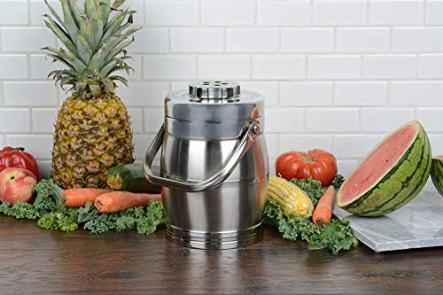 Uncle Jim's Worm Farm 2.0 L Stainless Steel Compost Pail