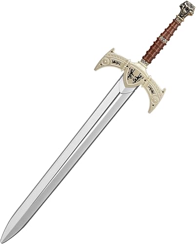 King Arthur Espada de juguete, espada larga medieval de 35 pulgadas, espada de plástico, accesorios de disfraz de caballero medieval para accesorios