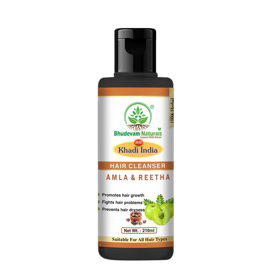 Khadi Natural Amla & Reetha Hair Shampoo for Thick & Strong By Bhudevam Natural — Flash AI Score 88/100