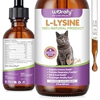 Lysin Katze 60ml, L-Lysin Katze mit Vitaminen, L Lysin Tropfen für Katzen und Kätzchen, Katzenschnupfen, Immunsystem & Verdauung, Linderung von Allergien, Niesen | Glutenfrei & Chemicalfrei