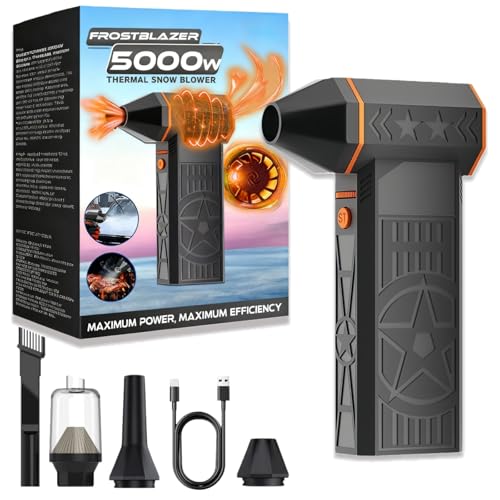 12000W Snow Blower - 990,000 RPM Handheld Snow Blower for Car, Rechargeable Portable Air Duster with Multi-Nozzles, Multi-Scene Snow/Dust Remover for Vehicle, Home, and Office (Vacuum 1kit)