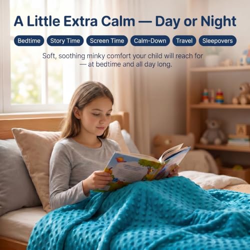 Image of Super Soft Weighted Blanket for Kids with Removable Cover - Children Heavy Blanket for Girls - Kids Weighted Blankets