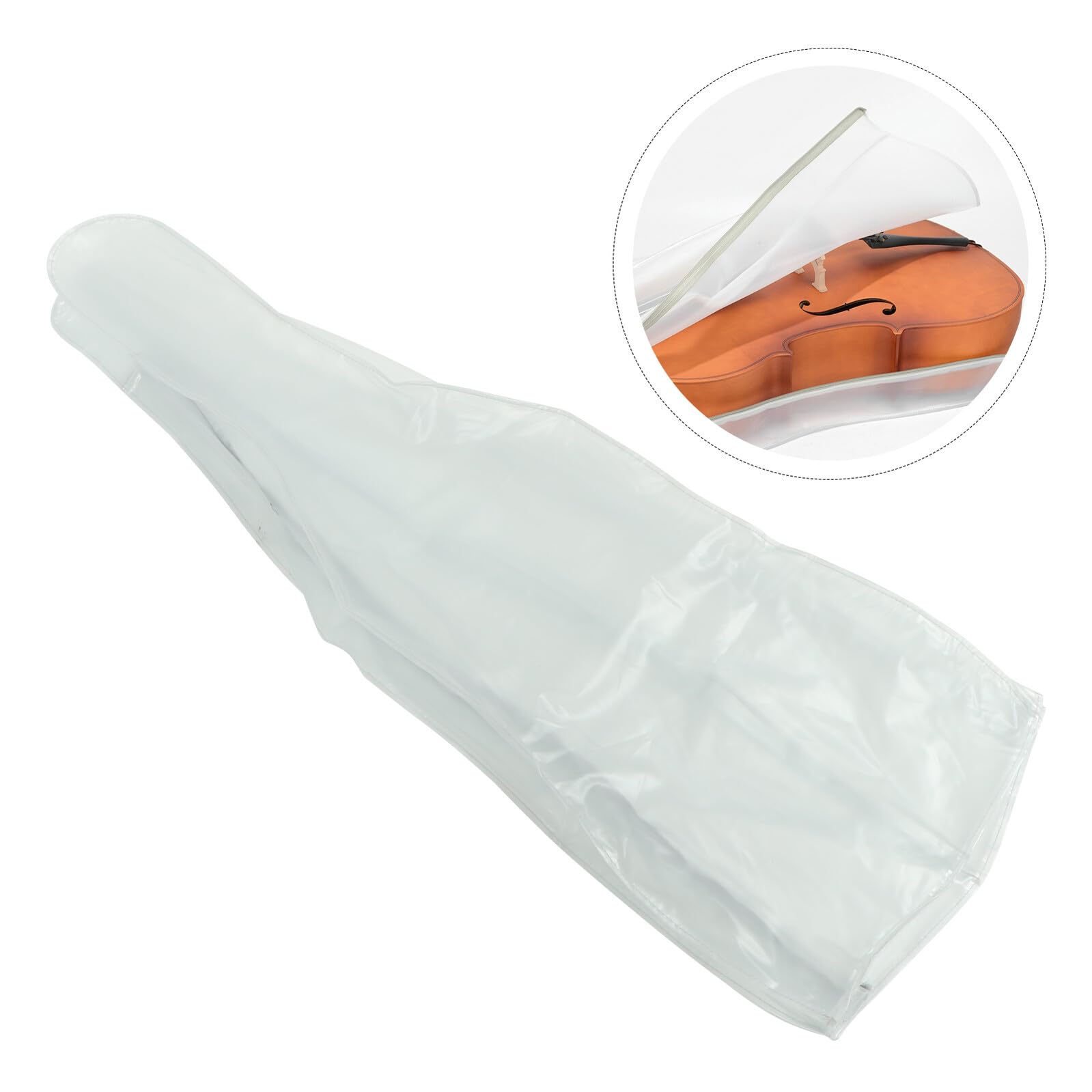 Supvox Praktische Weiße Cello Abdeckung aus Mattiertem Pvc Leicht zu Reinigen Kreative und Dekorative Haushaltshülle für Schutz des Cellos im Innenbereich