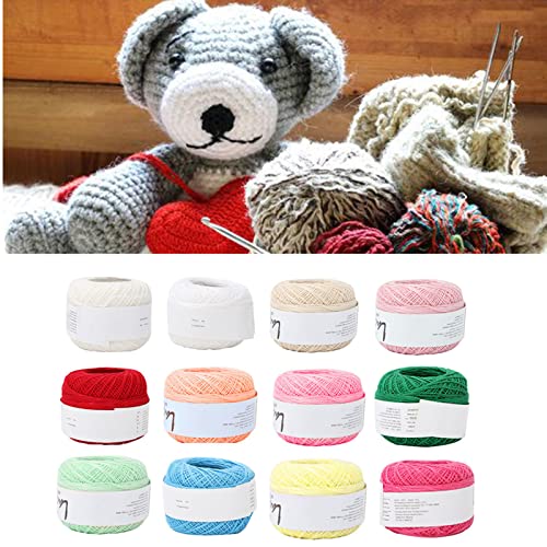 Hilo de algodón de encaje para crochet manualidades pack 12 colores 6