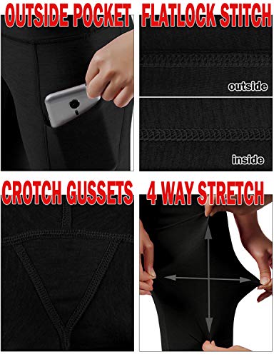 image for ODODOS Women's High Waist Yoga Pants with Pockets,Tummy Control,Workou