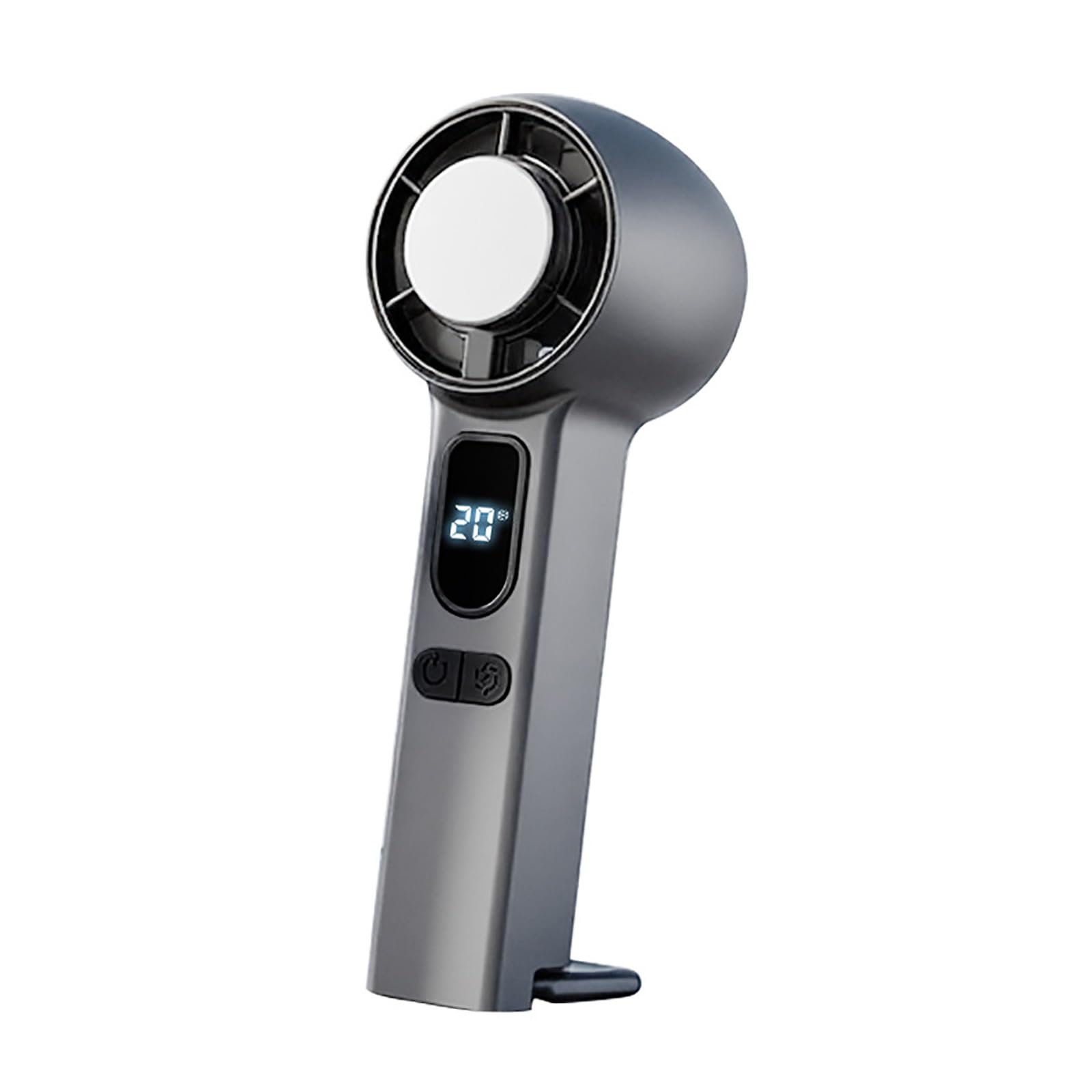 Ventilatore Portatile Manuale Mini Personale | Velocità regolabile, raffreddamento istantaneo, ricarica Type-C, leggero, display digitale, supporto scrivania(Black)