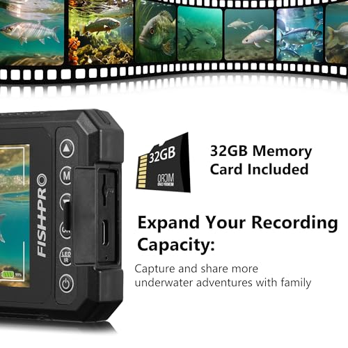 Image of [FishPRO 2026 Upgrade] 4.5'' True HD 1080P Underwater Fishing Camera (Plug & Play) - Ice Fishing Camera Underwater w / 5,000mAh, USB-C, IR+LED, Fish Finder for Ice /Lake /Kayak, 66ft