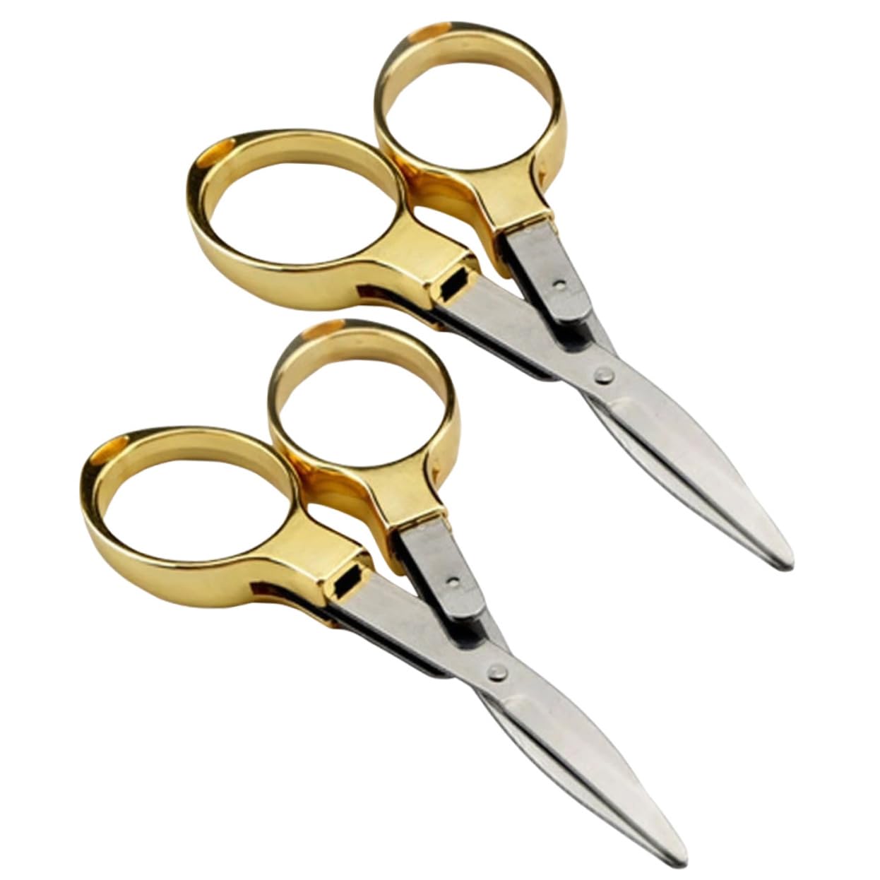 NUOBESTY 3 Set Forbici Pieghevoli Di 8 Parole Forbice Per Ufficio Forbici Di Sicurezza Piccole Forbici Da Cucito Forbici Per Filati Forbice Da Cucina Acciaio Inossidabile Golden 2 Pezzi * 3