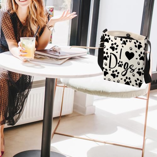 Dog Gifts for Dog Lovers Dog Paw Print Crossbody Bag Dog Lover Gifts Cross Body Bucket Bag with Adjustable Shoulder Strap4