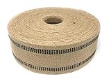 72 yds Black Stripe Jute Webbing for Upholstery and Crafts 3.5 Inches