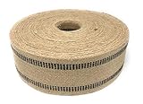 3.5' Jute Webbing for Upholstery and Crafts (9 lb Black Stripe Jute, 72 Yards)