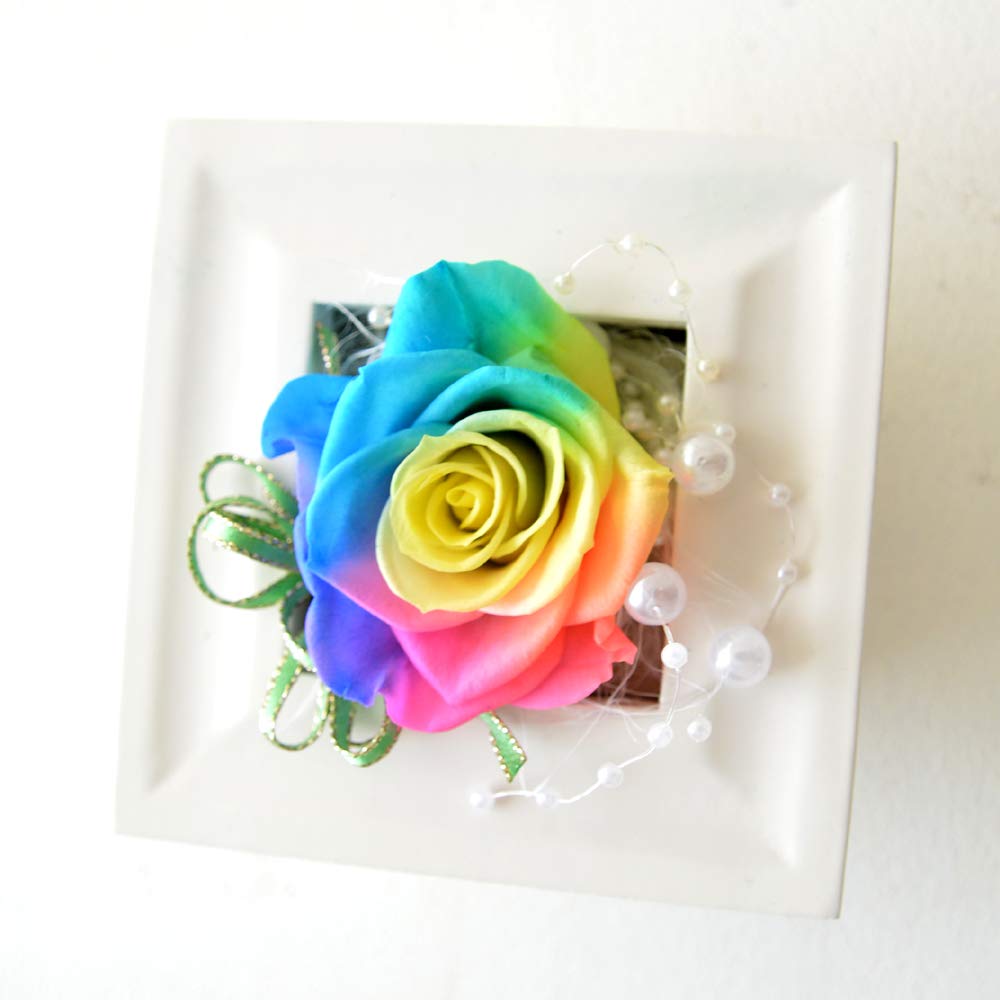 Amazon｜プリザーブドフラワーギフト レインボーローズ フレーム