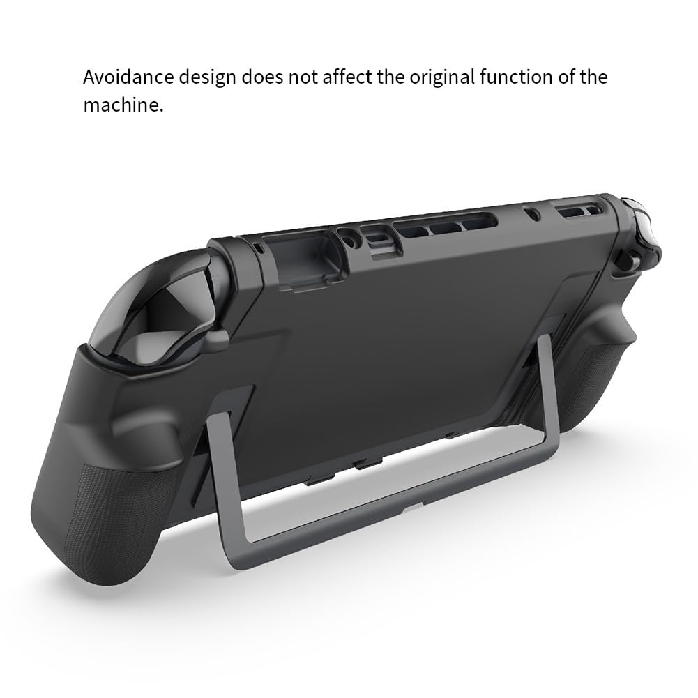 Custodia protettiva per Nintendo Switch 2, PC+per TPU Cover antiscivolo con supporto pieghevole, corpo completo per protezione, per design compatto (12 x 28 x 3,6 cm), nero