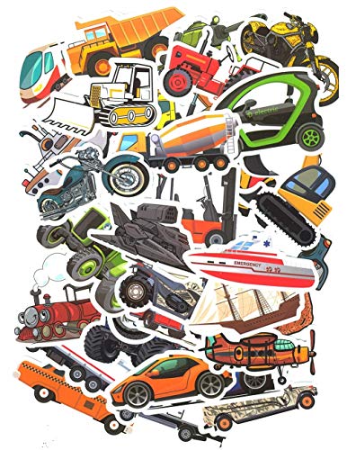 SET PRODUCTS Top Pegatinas ! Juego de 50 Pegatinas de Motores - Automóviles, Camiones, Tanques, Tractores, Aviones, Trenes Vinilos - Personalización Portátil, Pc, Scrapbooking
