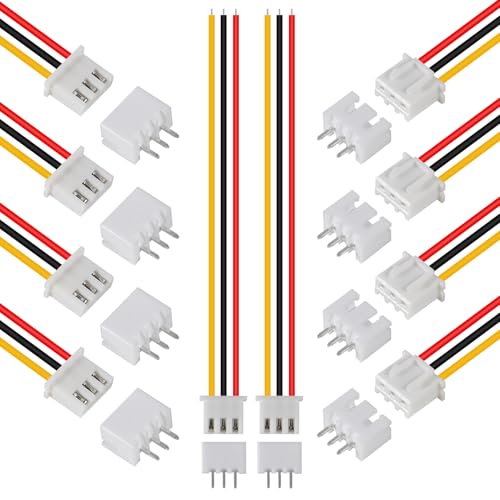ACEIRMC 10Pairs JST-XH Connector Kit XH 2.54mm 3 Pin Header Male and Female Connectors Plug Adapter with Flat Wire Cable 200mm 26AWG Compatible with JST XH (3P)