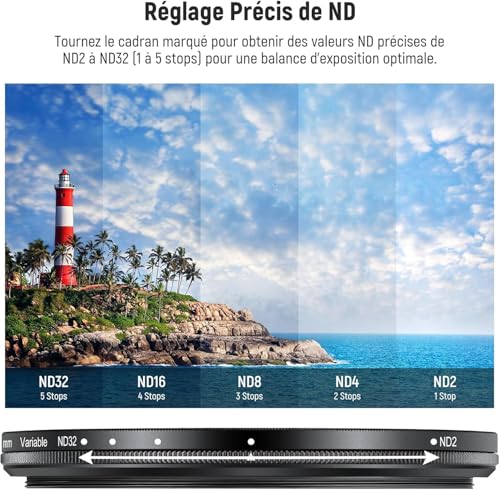 Bouchon d'objectif et filtre ND variable 58mm pour l'extérieur - 3