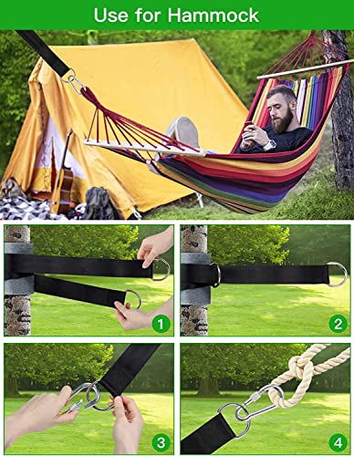 Awroutdoor Hammock Straps, Tree Swing Straps Hanging Kit - Ultra Strong 1.5M/5ft Hammock Strap Holds 2200 LBS Straps for Camping Backpacking Patio Hammocks and Swings - Image 3