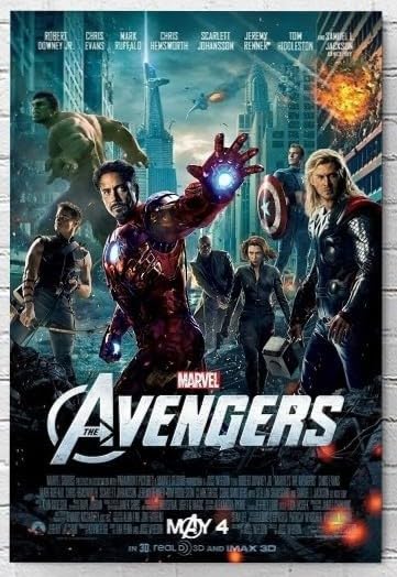 Amazon.co.jp: 【フレーム付-黒-】 映画ポスター アベンジャーズ