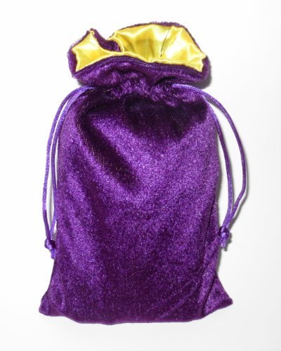 Paper Mart Rune/Tarot Bag: Purple Velvet and Marigold Satin Bag