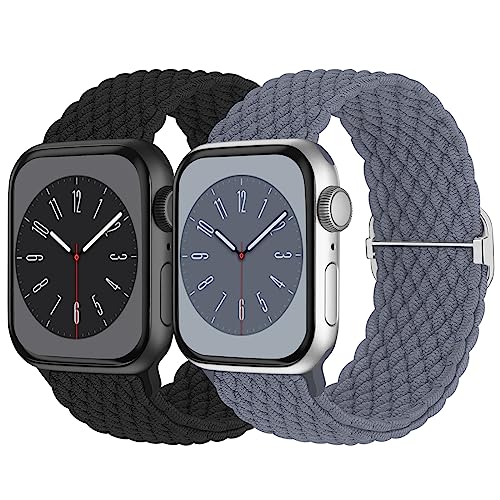 Image of Braided Solo Loop Compatible with Apple Watch Band 38mm 40mm 41mm 42mm 44mm 45mm 46mm 49mm Women Men, Adjustable Stretchy Bands Elastic Sport Strap for iWatch Series 11 10 9 8 7 6 5 4 3 2 SE Ultra 3 2