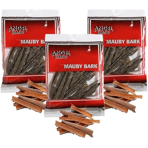 "Angel Brand Mauby Bark – 0.75 oz Pouch Pack of 3 – Authentic Mauby Bark for Tea, Infusions, and Traditional Beverages." Cover