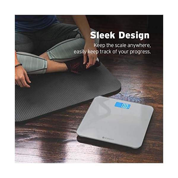 Etekcity Scale for Body Weight, Digital Bathroom Weighing Machine for People, Large and Easy-to-Read Backlight Display, Accurate with High Precision Measurements, Durable Tempered Glass, 400 lbs