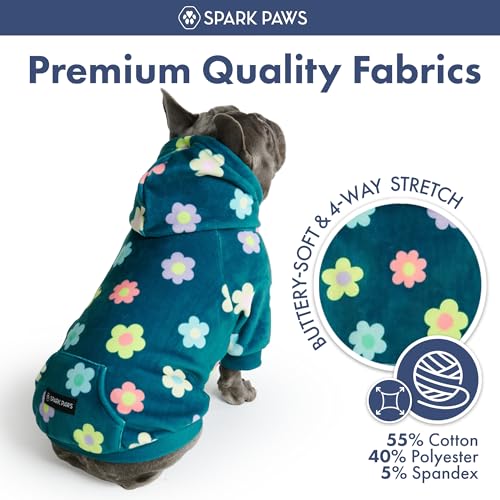 Image of Spark Paws Dog Hoodie - Premium Dog Sweater for Small, Medium, and Large Dogs | Warm Outfits for French Bulldogs, Pitbull, Puppy, Winter Jacket Alternative - Daisy - M