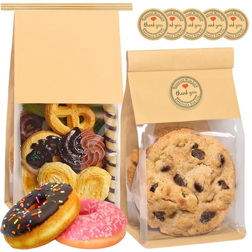 50 Pack Cookie Bags with Seal, 8.2x3.9x3.1 Inch...