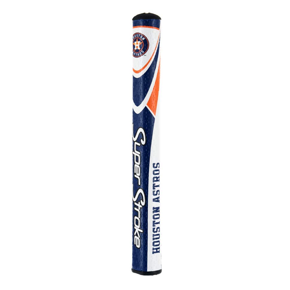 SuperStroke MLB Golf Putter Grip, Houston Astros (Mid Slim™ 2.0) | Cross-Traction Surface Texture and Oversized Profile | Even Grip Pressure for a More Consistent Stroke | Non-Slip Grip