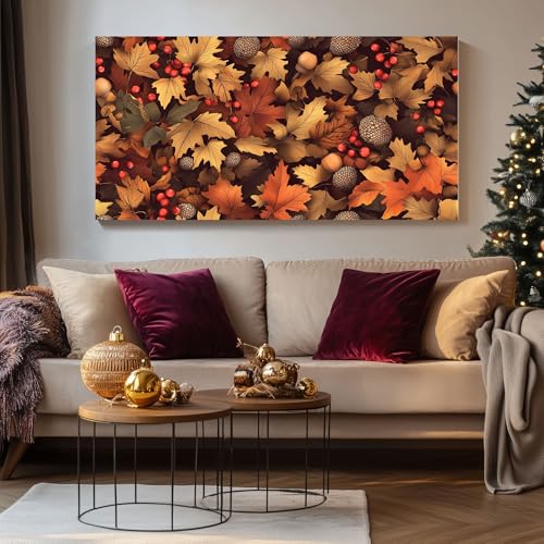 Impression sur toile haut de gamme de feuille botanique pour grand séjour