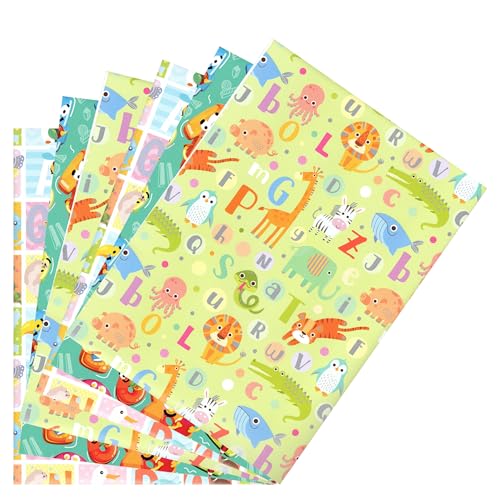 ARKRAFT Geschenkpapier Set 6 Bogen XXL Format 90 x 65 cm Verpackung plastikfrei FSC Papier einschulung geschenk (Schule)