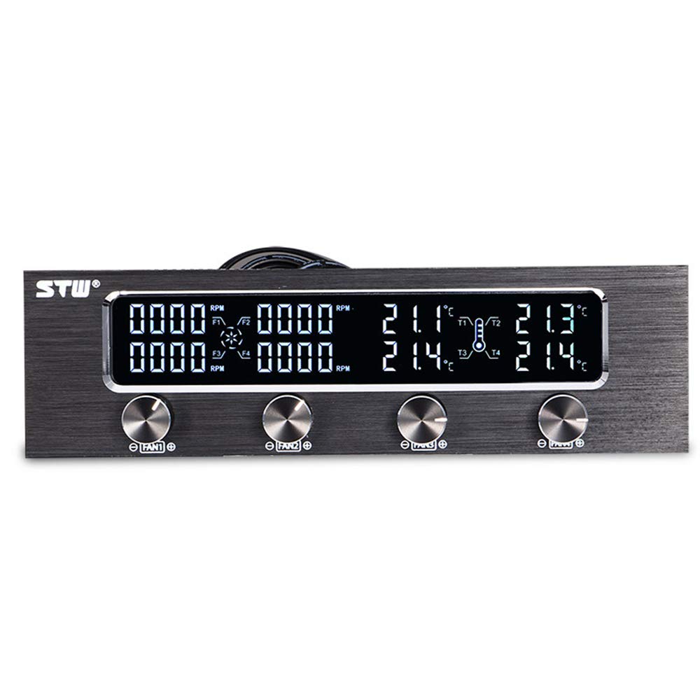 Grborn STW Multifunzione PC CPU 4 canali Ventilatore regolatore di velocità regolatore LCD Raffreddamento Pannello Frontale