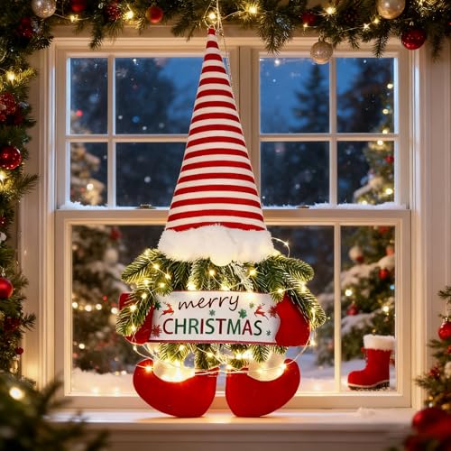 Türkranz Weihnachten mit Beleuchtung Timer, Weihnachtskranz...