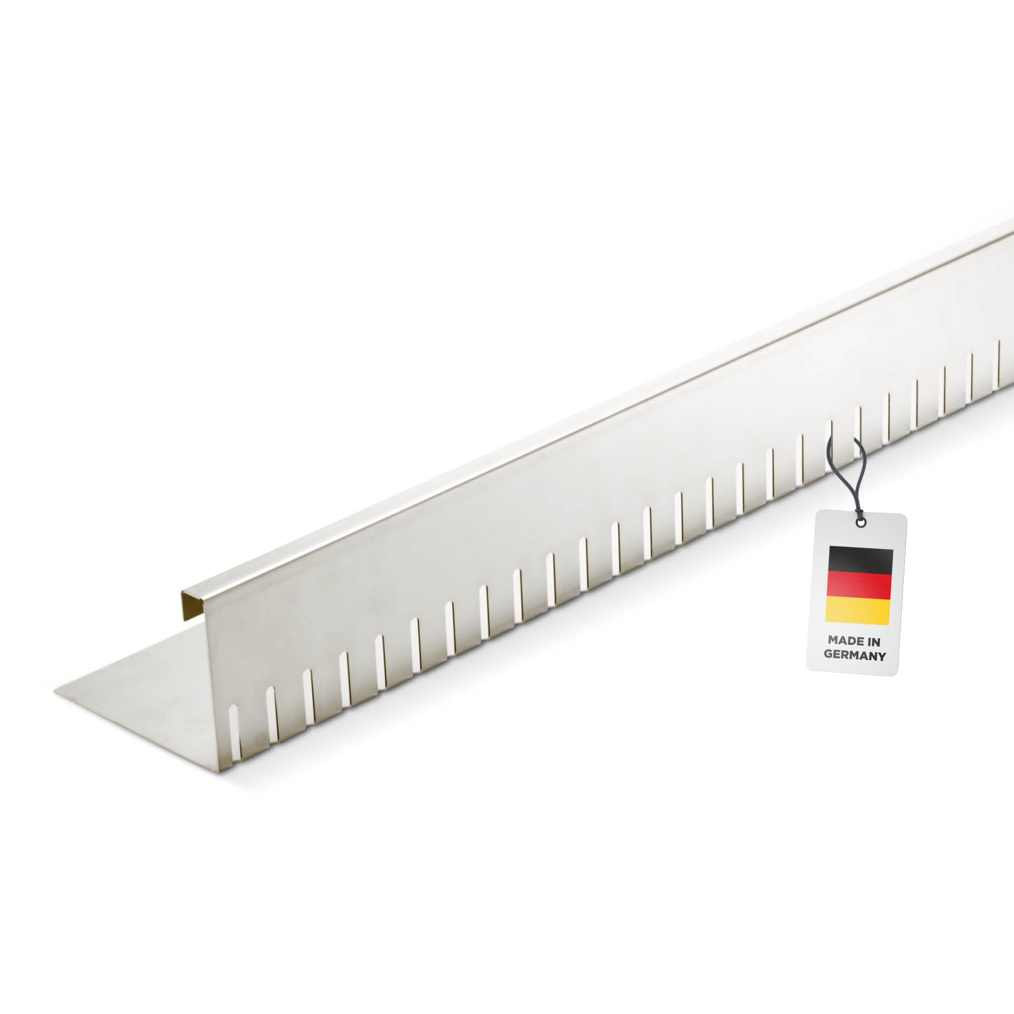 blizz-z terragrav Kiesfangleiste Aluminium (Länge 3 m, Höhe 10 cm), Stärke 1,5 mm (1 Stück) | hochwertig, gelocht | mit Zubehör | Made in Germany