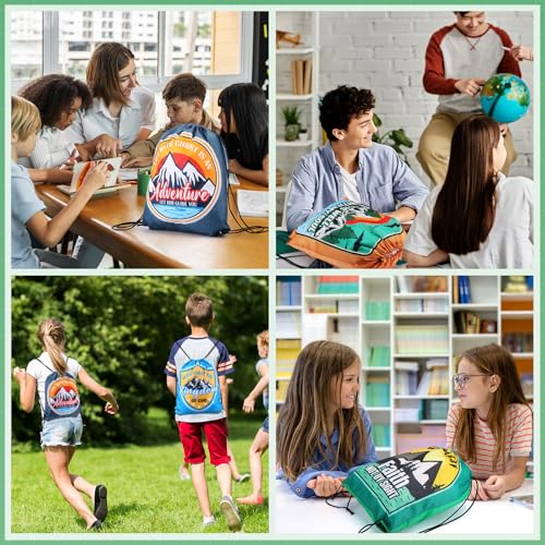 24 Pcs Christian Bags Religious Drawstring Bags Faith Adventure Drawstring Backpacks Bulk Large Religious Gifts for Sunday School Church Graduation Themed Party Favors4